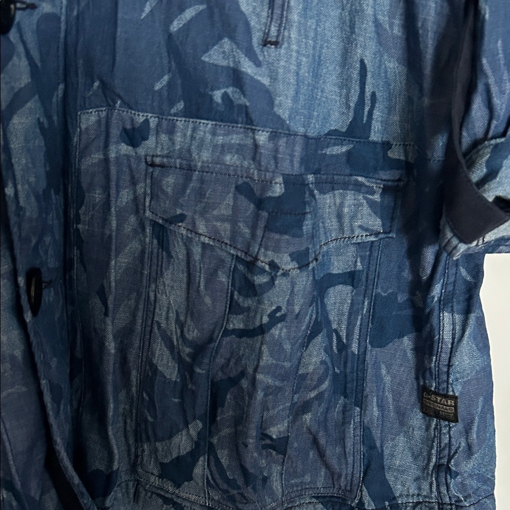 Excellent condition G-Star oversized Blue Patterned Jean Jacket - Picture 5 of 7